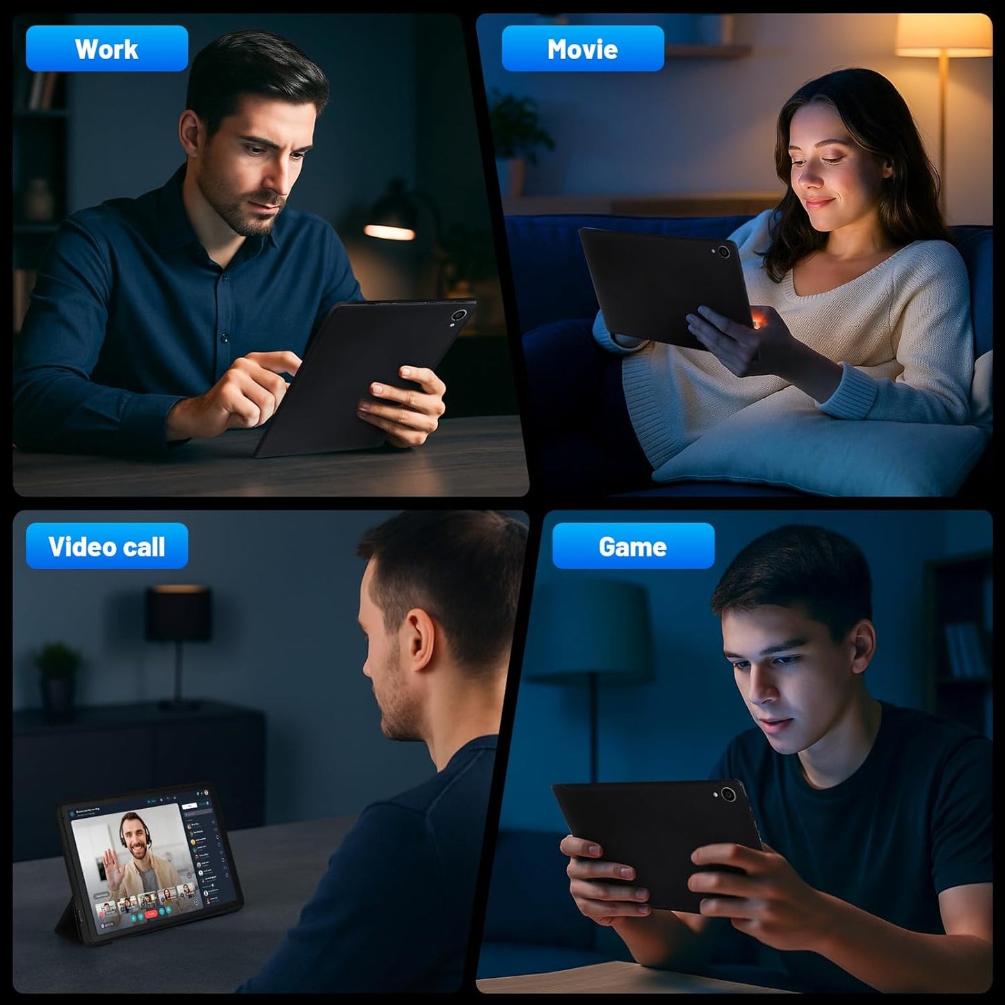 2025 Latest Upgraded Android 15 Tablet 10 Inch, 24GB+128GB+1TB Expand, WiFi 6 BT 5.4, Type-C Fast Charging, Dual Camera, Widevine L1 HD IPS Screen with Keyboard