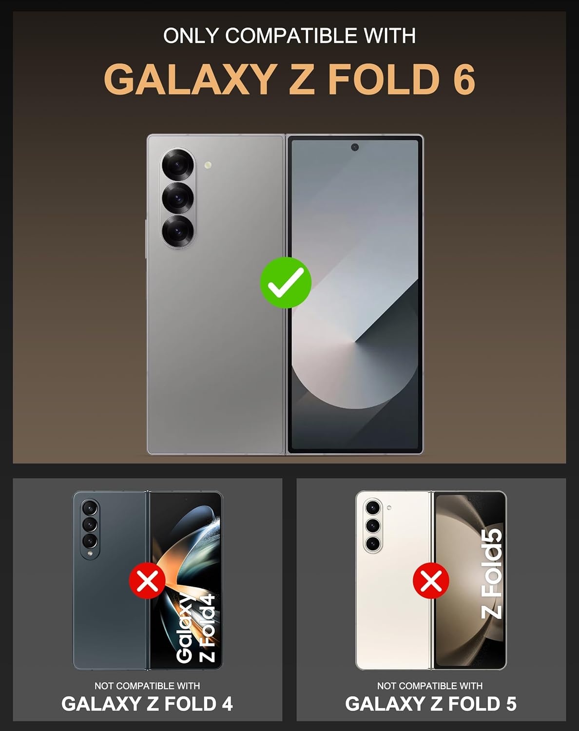 Vihibii for Samsung Galaxy Z Fold 6 Case Wallet with Belt Clip & Card Holder & Camera Lens Cover & Hinge Protection & Screen Protector, Full Body Cover Durable Case for Samsung Z Fold 6, Dark Purple