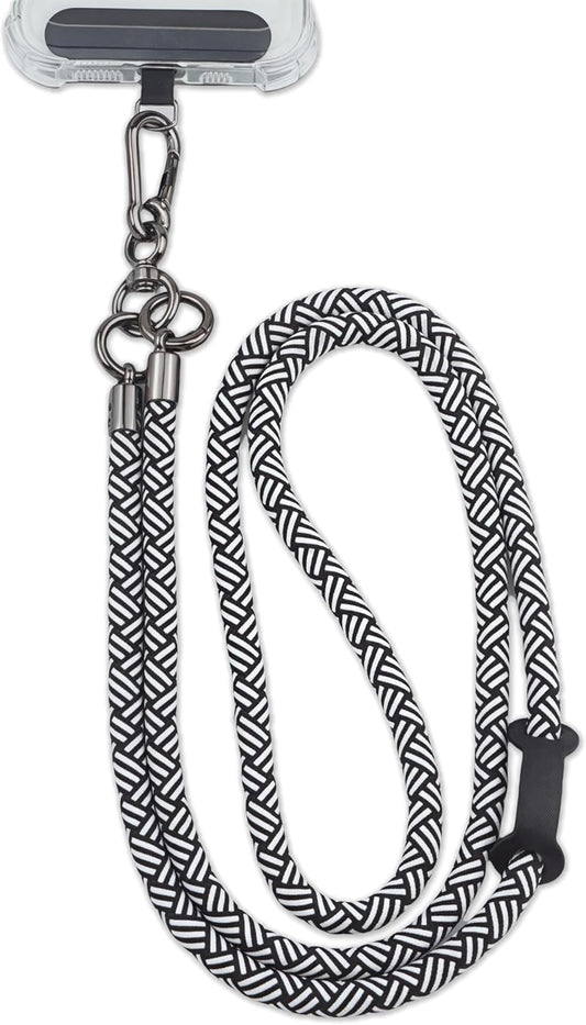 Phone Lanyard Universal Cell Phone Strap Crossbody Strap for iPhone Lanyard Around the Neck Extra Long Rope with Tether Tab for Men and Women (Zebra Black)