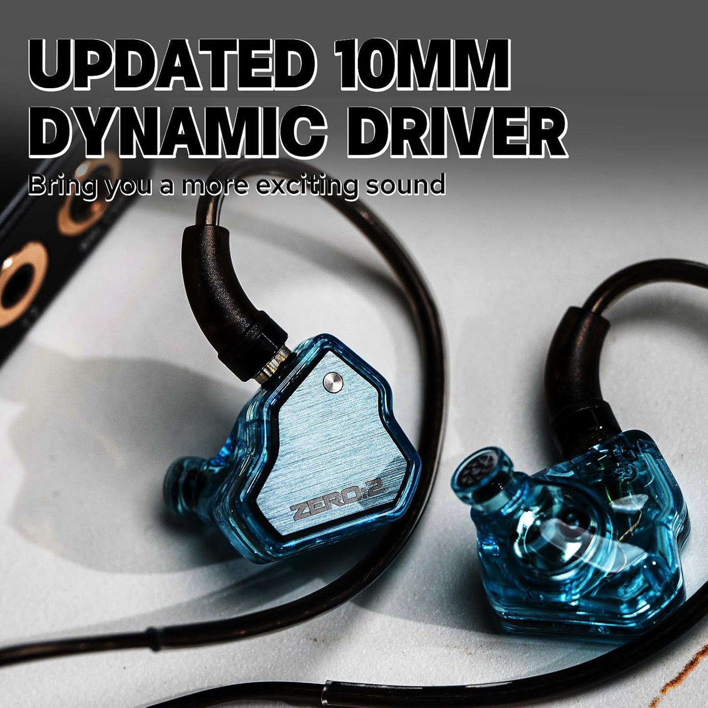 Linsoul 7Hz x Crinacle Zero:2 in Ear Monitor, Updated 10mm Dynamic Driver IEM, Wired Earbuds Earphones, Gaming Earbuds, with OFC IEM Cable for Musician (Blue)