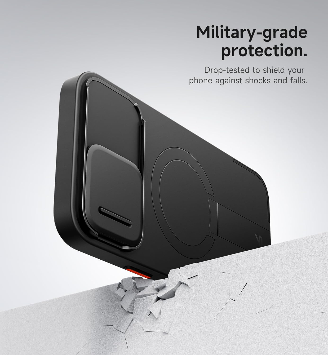 SURITCH for iPhone 13 Pro Max/12 Pro Max Case with Magnetic Camera Slide Cover and Adjustable Kickstand, Compatible with MagSafe, Shockproof Bumper Case Slim Protective Cover 6.7 Inch, Black