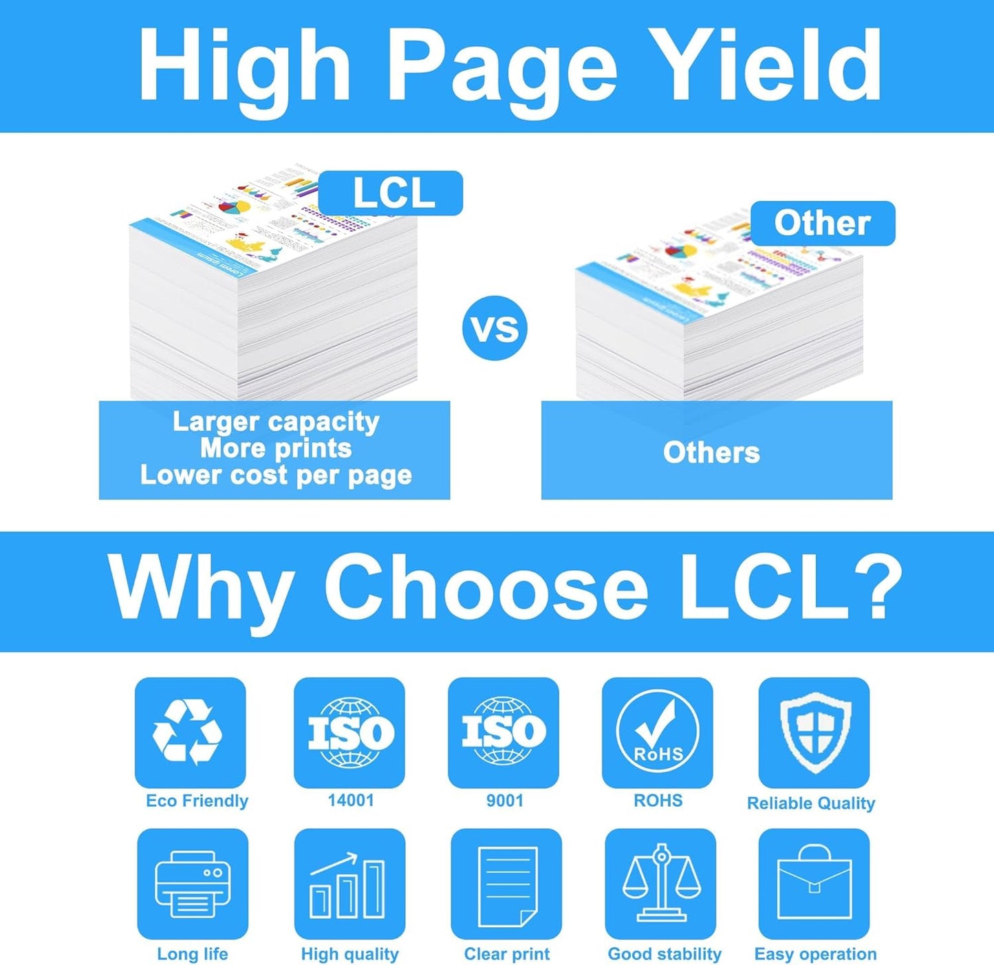 LCL 827A Toner Cartridge Replacement for HP 827A CF300A CF301A CF302A CF303A for MFP M880z M880z+ Printer (4-Pack KCMY)