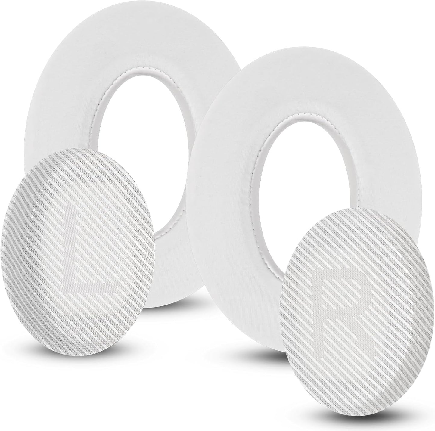 Full Cooling Gel Replacement Earpads for Bose Quiet Comfort QC35 Headphones Ear Pads Cushions with Breathable Ice Silk Fabric, High-Density Noise Cancelling Foam - White