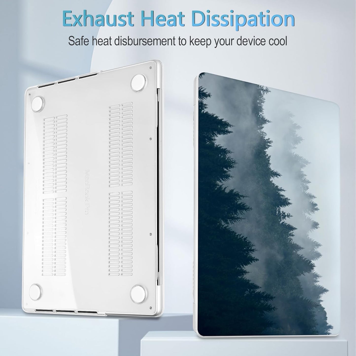 Mektron Case for MacBook Pro 16" M4 A3403 A3186 M3 A2991 M2 A2780 M1 A2485 (2021/2023/2024) Pro/Max with Touch ID, Hard Shell Plastic Laptop Cover Keyboard Cover Screen Protector, Misty Forest C132