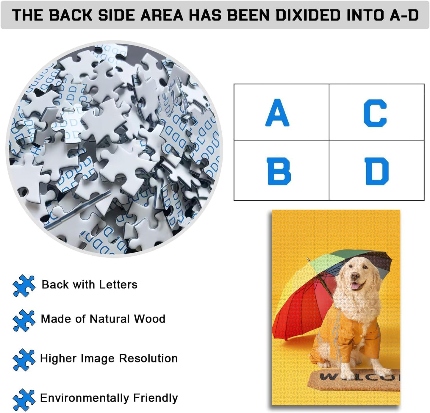 Custom Puzzle 120/200/300/500/1000/1500 Pieces, Personalized Puzzle from Your Own Photos, Customized Picture Jigsaw Puzzle Gift for Christmas Wedding Birthday Family