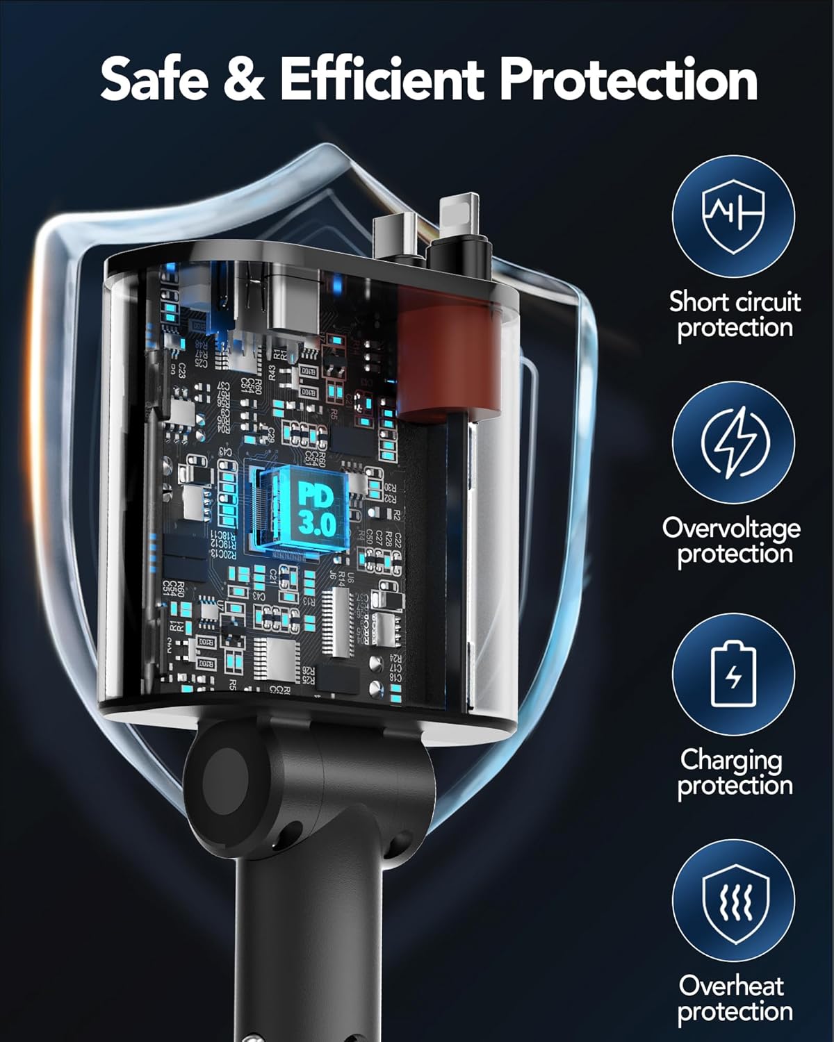 Retractable Car Charger, 4 in 1 Fast Car Charging 60W, Compatible for iPhone 16 Car Travel Essentials Charger, Women Men for Gifts USB C Car Honda Civic Accessories Adapter Compatible for iPhone 16 15