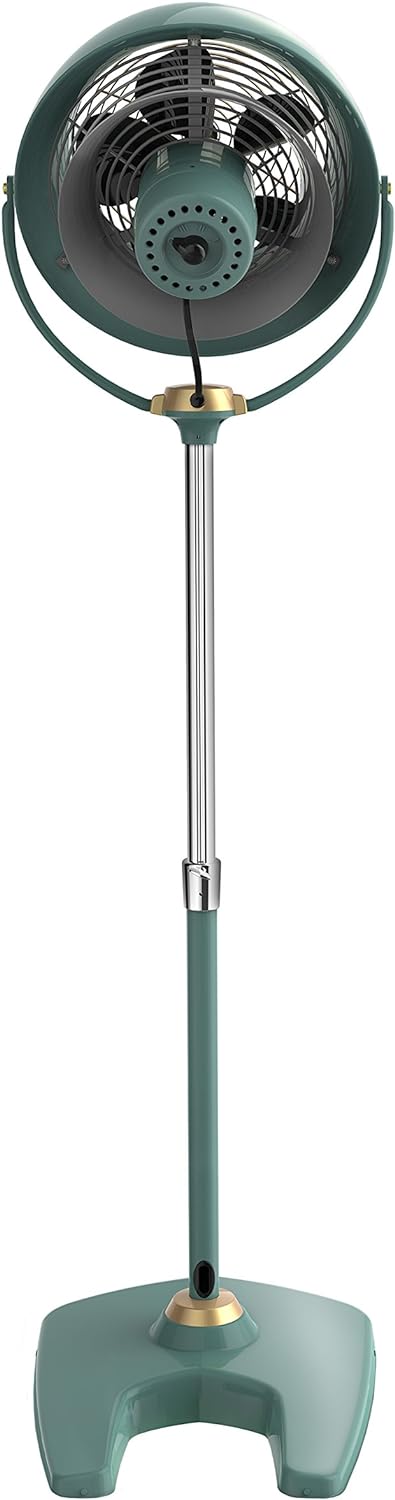 Vornado VFAN™ Sr. Pedestal Vintage Fan Retro Metal Standing Air Circulator for Cooling & Decor 3 Speeds, Adjustable Tilt Green