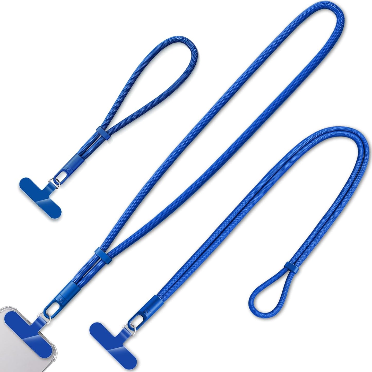 3 Pack Phone Lanyard,1×Phone crossbody strap,1×Phone Neck Strap,1×Wrist Strap,3×Tether Tabs,Universal Cell Phone Multifuctional Patch Polyester Lanyards(Blue)