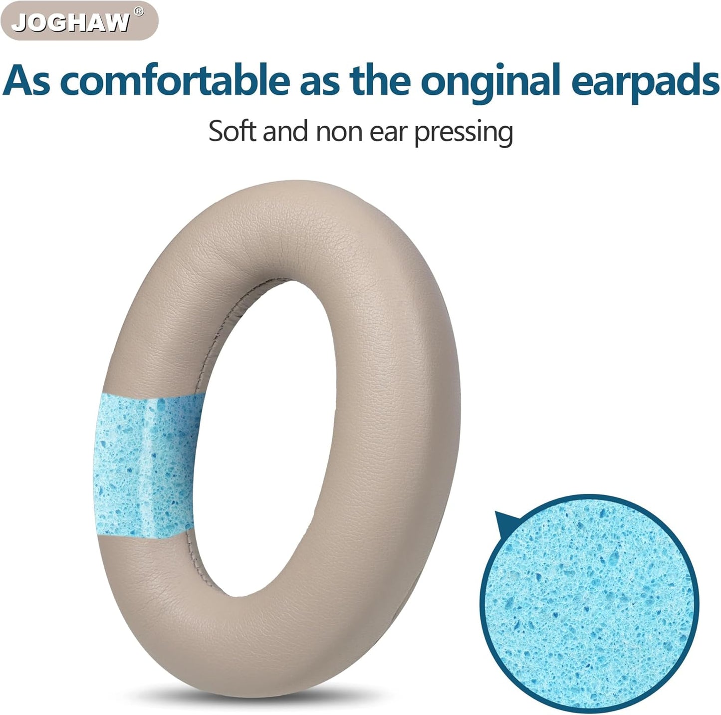 Replacement Ear Pads for Headphones - Compatible for Sony MDR-1000x/WH-1000xm2 | Premium Protein Leather Cushions with Soft Memory Foam for Comfort - Gold