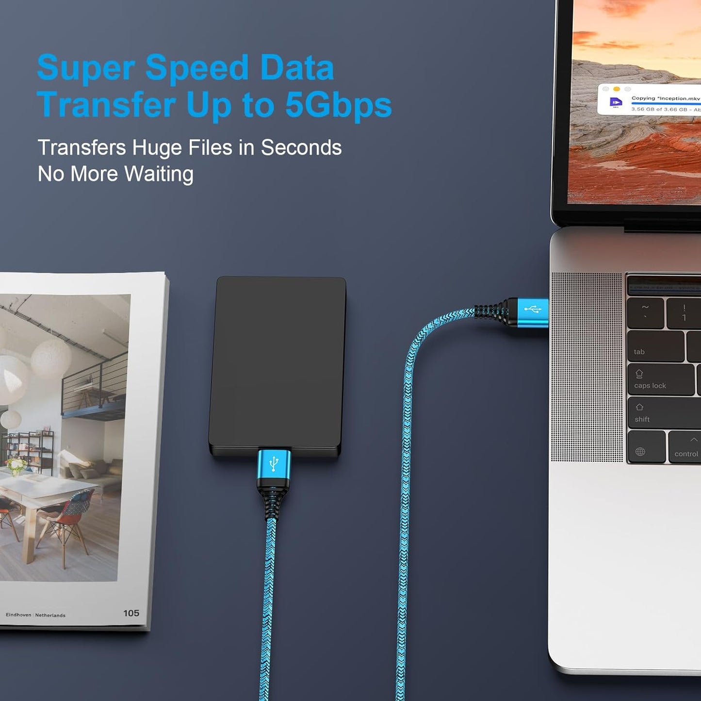 USB to USB Cable 10 FT, 2Pack Extra Long USB3.0 Male to Male Type A to A Double Side USBCord for Data Transfer,Hard Drive Enclosures,Computer PC Cooling Pad/Fan,Laptop Cooler,DVD Player,TV,Hub,Printer