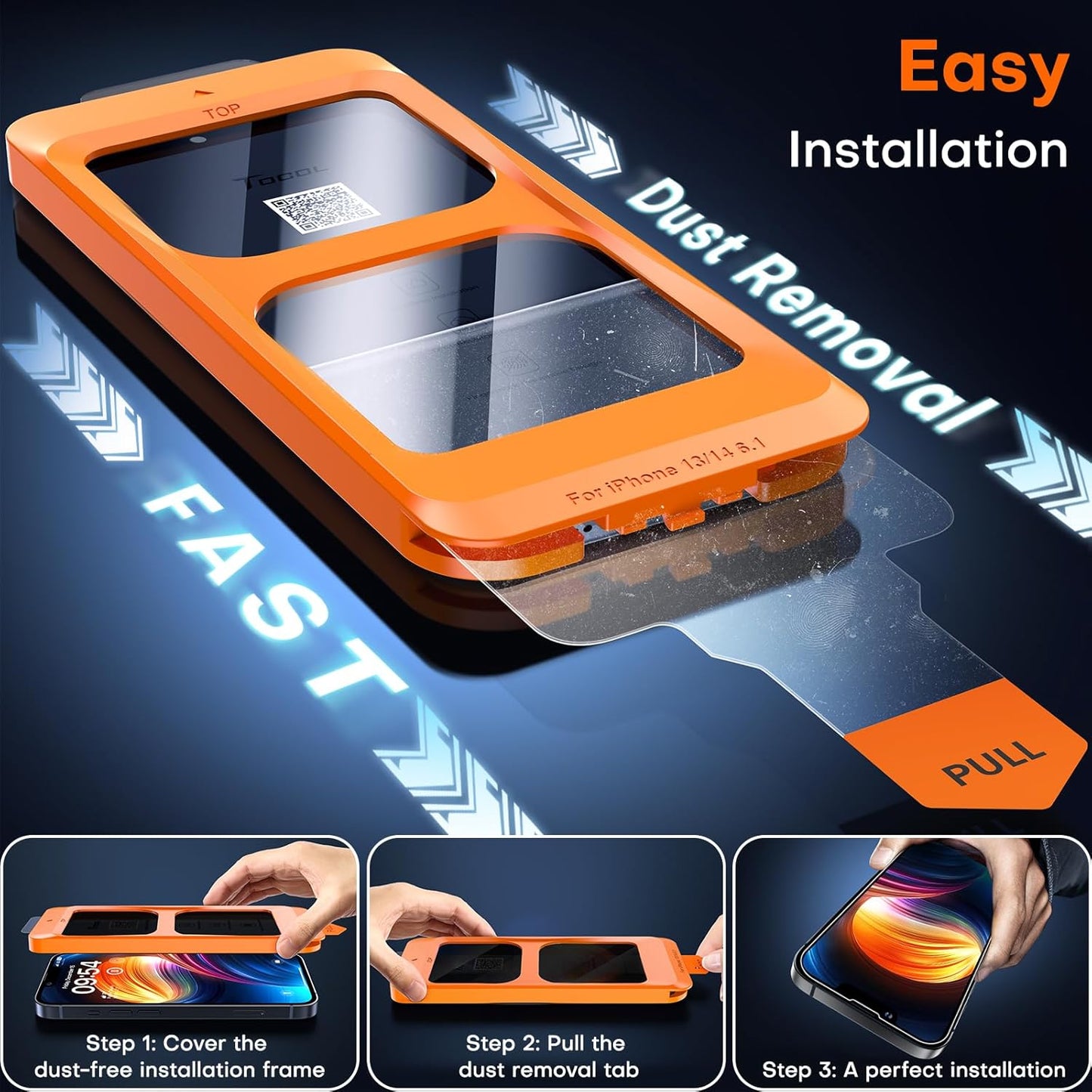 TOCOL for iPhone 16e Privacy Screen Protector/iPhone 13 Privacy Screen Protector True 25°Anti Spy 9H+ Hardness Tempered Glass for iPhone 13 Full Coverage Screen Protector Easy Installation 2 Pack