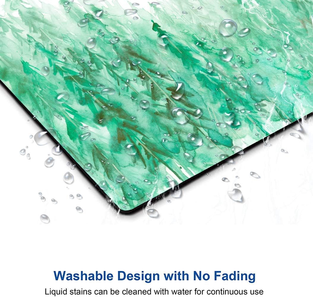 Green Forest Mouse Pad, Watercolor Trees Mouse Pad, Gaming Mouse Mat Square Waterproof Mouse Pad Non-Slip Rubber Base MousePads for Office Home Laptop Travel, Abstract Fog Forest