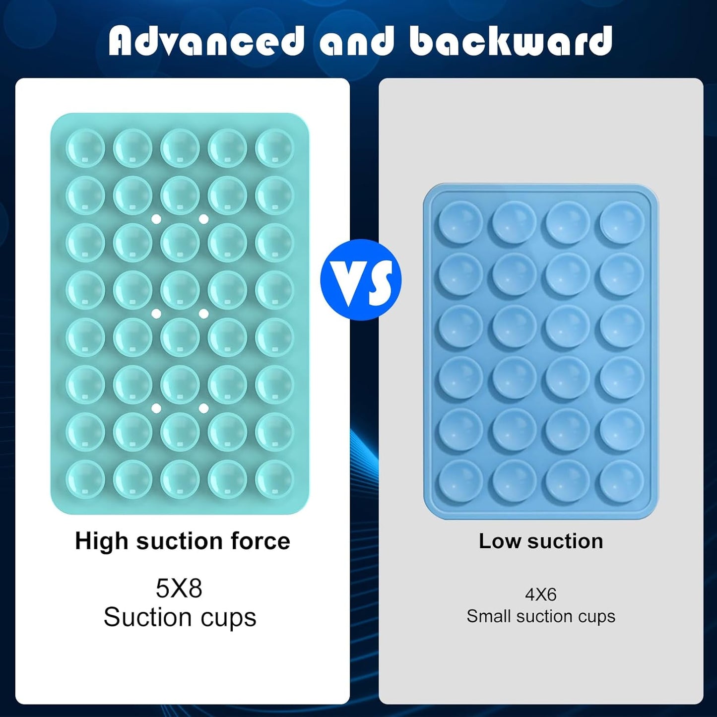 Silicone Double Sided Suction Phone Case Mount, Detachable Hands Free & Strong Grip Holder for Selfies & Videos, Compatible iPhone Android (Sky Blue, 1Pack)