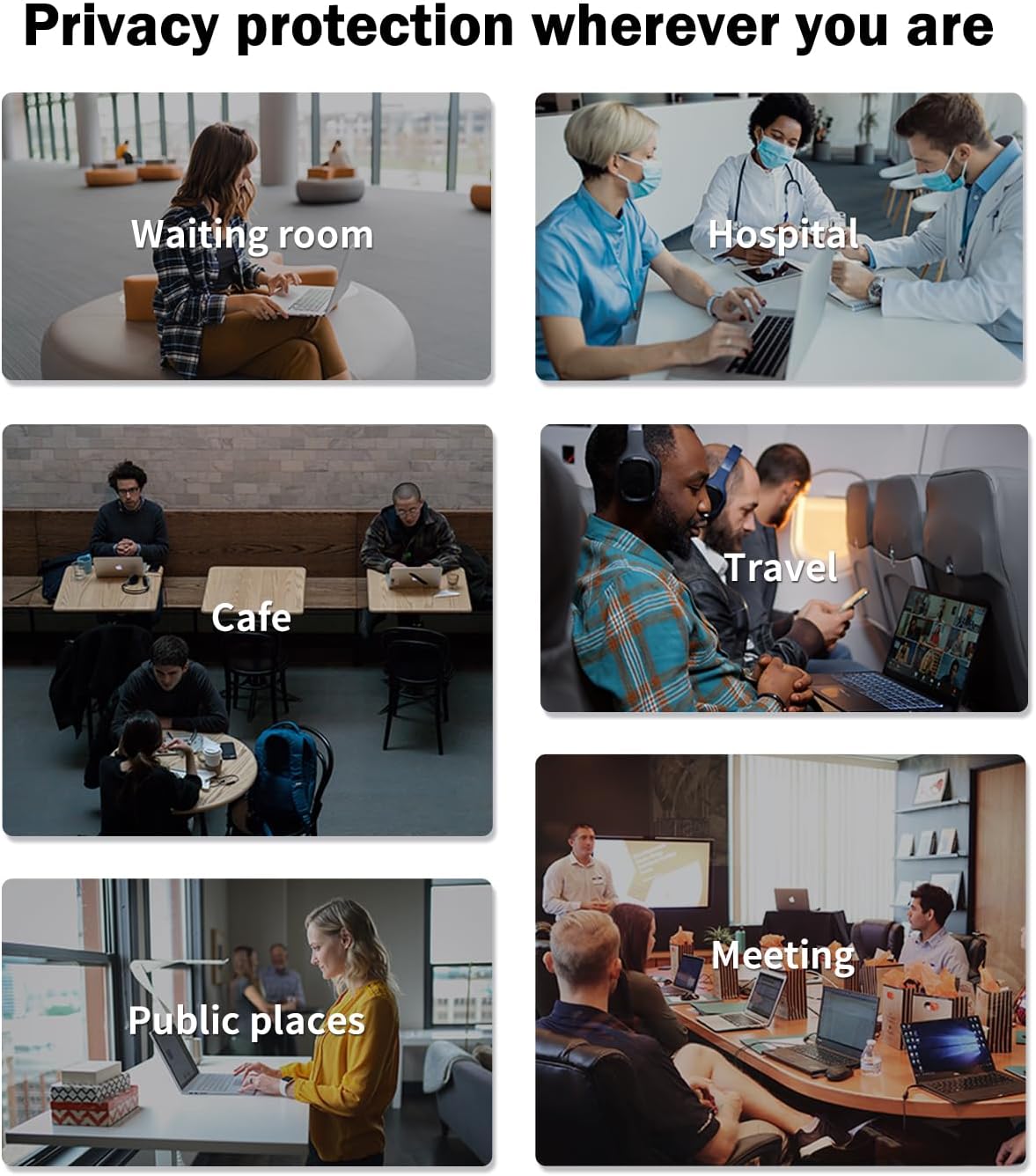 F FORITO 360° Privacy Screen Protector Compatible with MacBook Pro 14 inch (2025-2021, M5 M4 M3 M2 M1 Pro Max Chip), Anti Peeping Anti Glare and Anti Blue Light Laptop Privacy Screen Shield