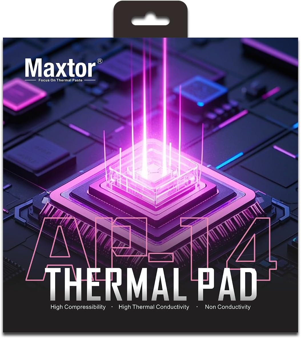 Maxtor Thermal Pad 16.8 W/mK,Thermal Pads for GPU/CPU/LED/Cooler,Excellent Heat Conduction，High Temperature Resistance (120 * 120 * 1.0mm（1pcs）)