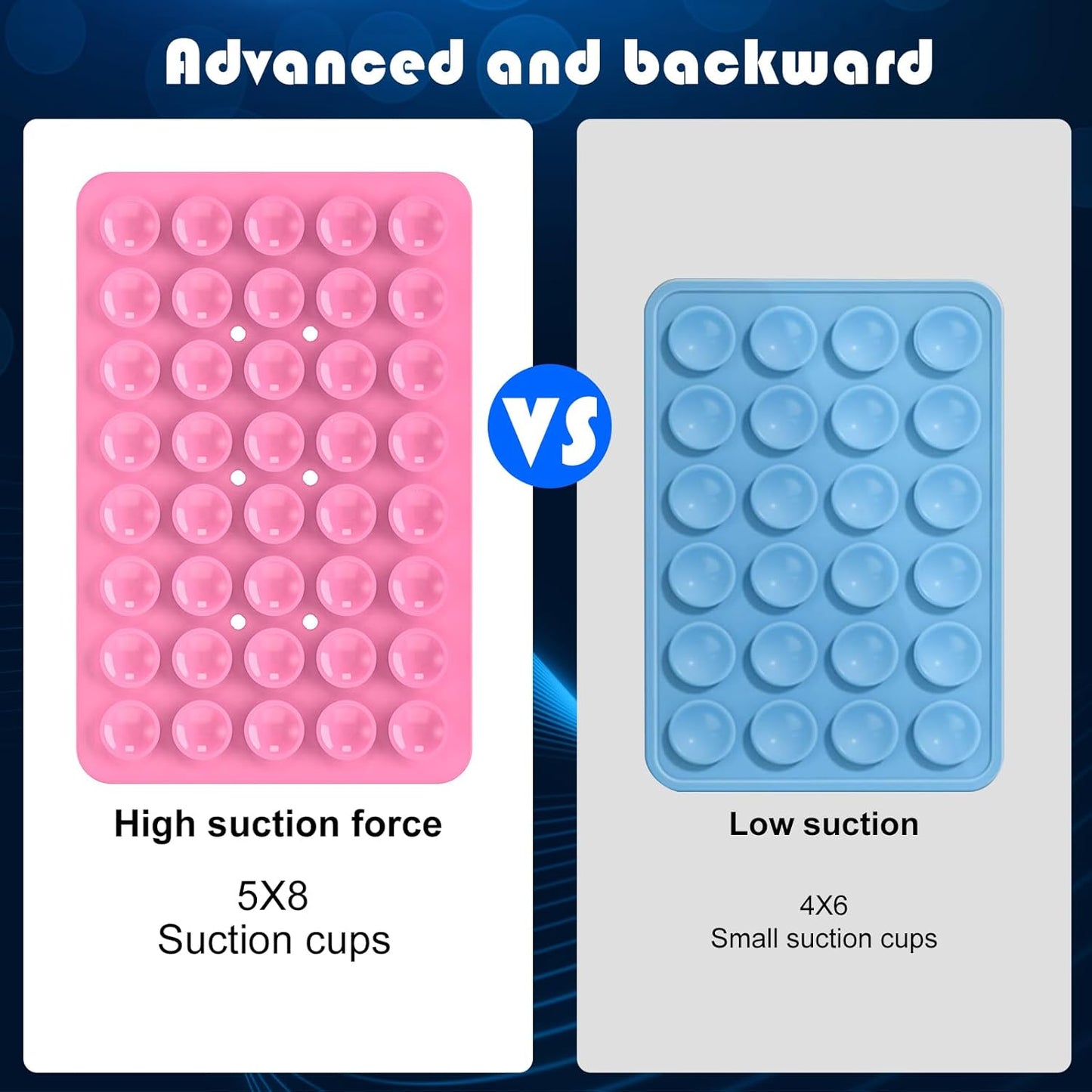 Silicone Double Sided Suction Phone Case Mount, Detachable Hands Free & Strong Grip Holder for Selfies & Videos, Compatible iPhone Android (Pink, 1Pack)