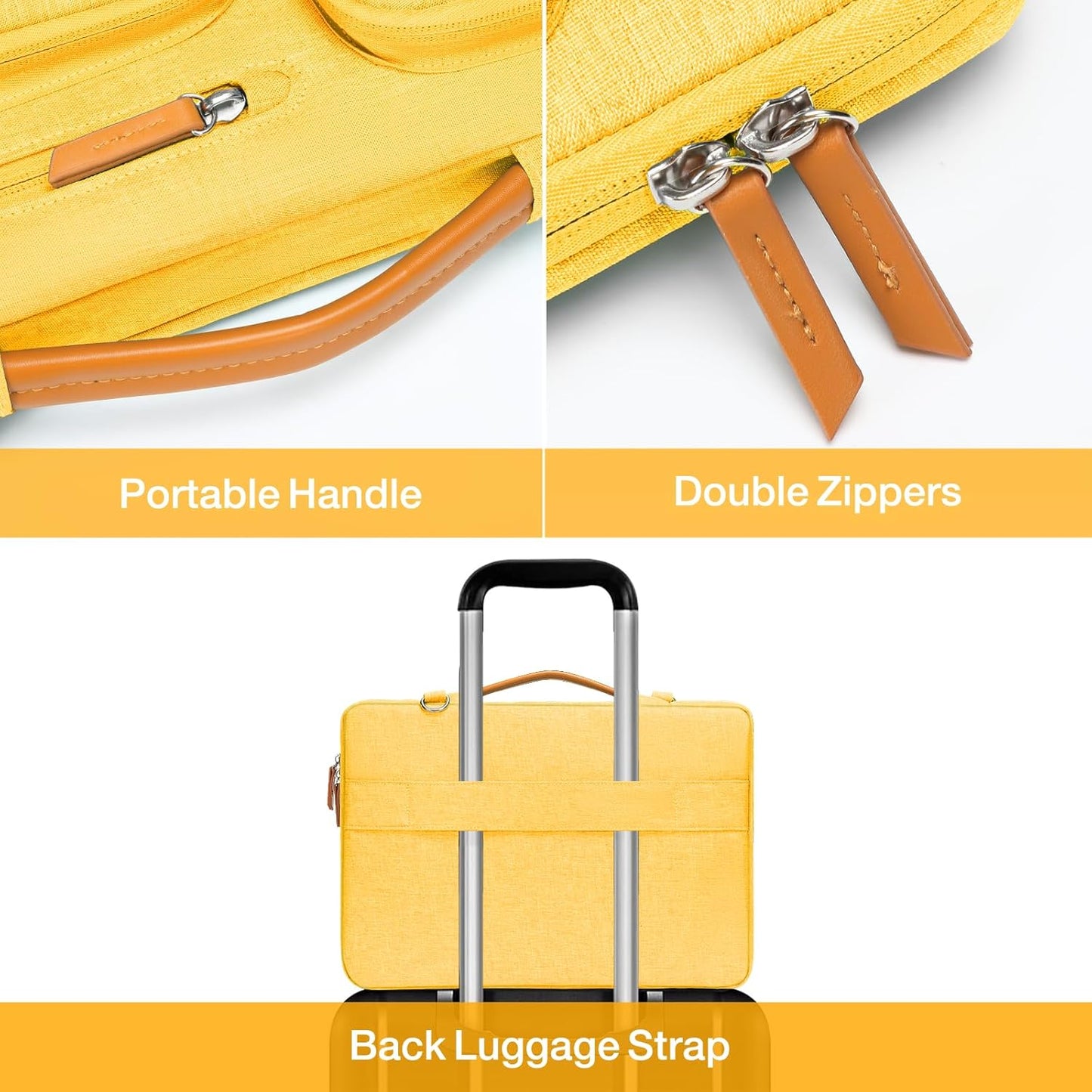 MOSISO 360 Protective Laptop Shoulder Bag,13 inch Computer Bags Compatible with MacBook Air M4 M3 M2 M1 2025-2018/Pro 13 2025-2016,Side Open Messenger Bag with 4 Zipper Pockets, Yellow