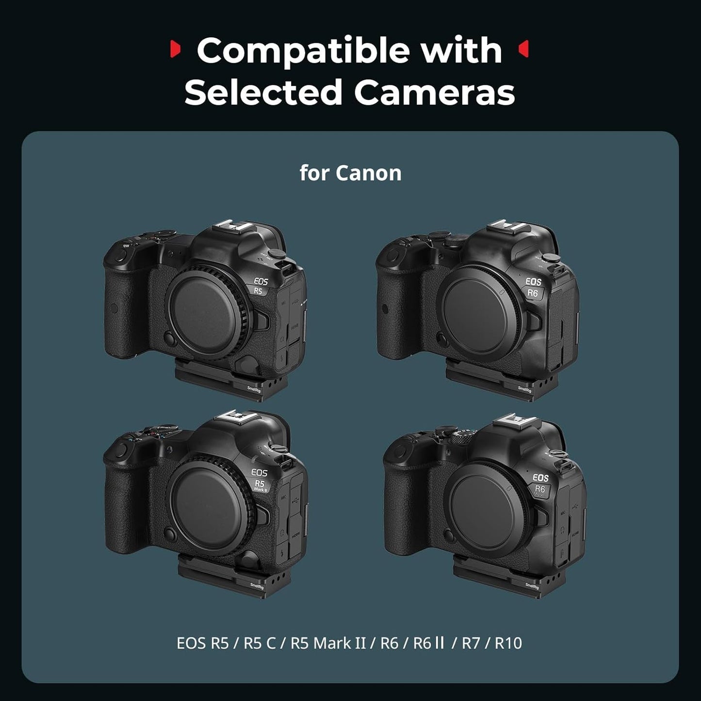 SmallRig Mount Plate for AirTag, Quick Release Camera Mount Baseplate for Arca-Type, Built-in EVA Pad, 1/4"-20 Screws, for Canon EOS R5 / R5 C / R5 Mark II / R6 / R7 / R10 - MD5424