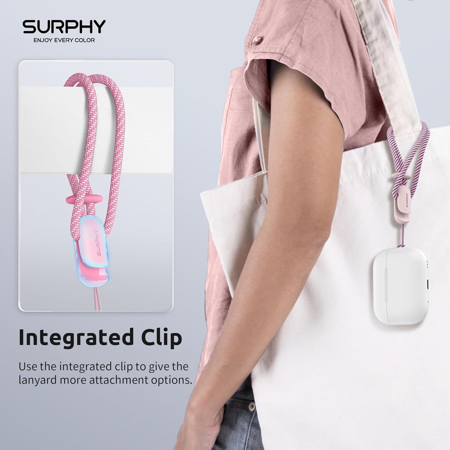 SURPHY 2 Pack Phone Lanyard for Cellphone Case, Phone Wrist Strap for Case, Cellphone Strap with 2-Color Braided, Charm Wrist Lanyard for Women and Men, Pink & Rose Pink