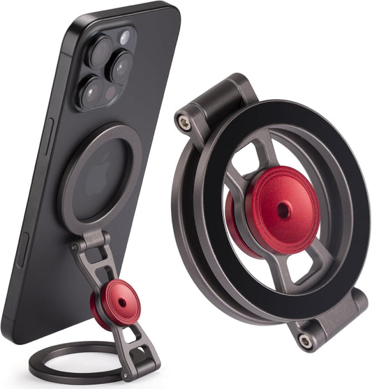 Magnetic Phone Stand with Fidget Spinner | Double Side Holder Ring for iPhone 12/13/14/15/16 and Magsafe Case | Stress Relief Toy | Portable Desk & Gym Accessory for Home Office Travel