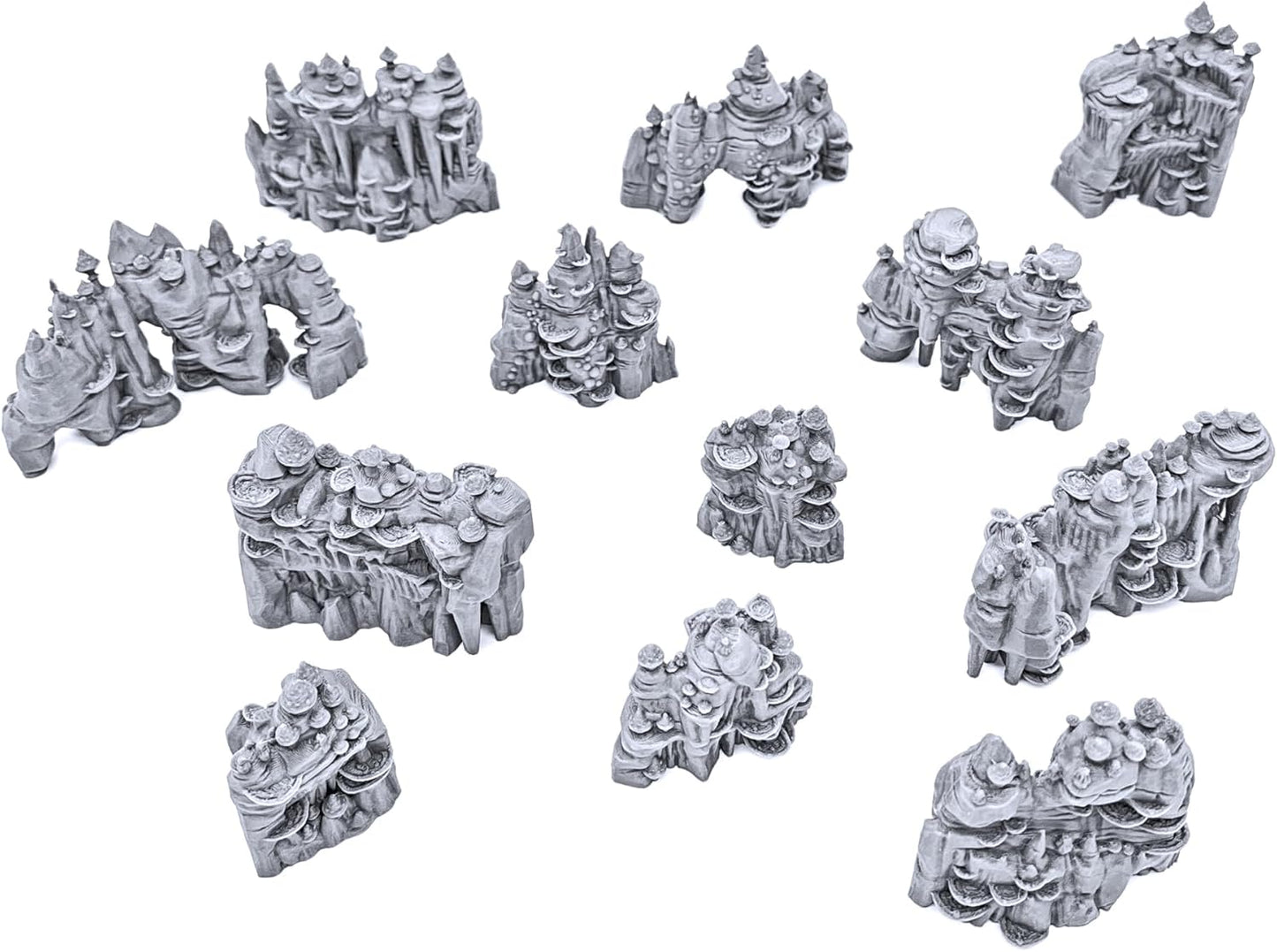 Shroom Grotto Walls by Printable Scenery, 3D Printed Tabletop RPG Scenery and Wargame Terrain 28mm Miniatures