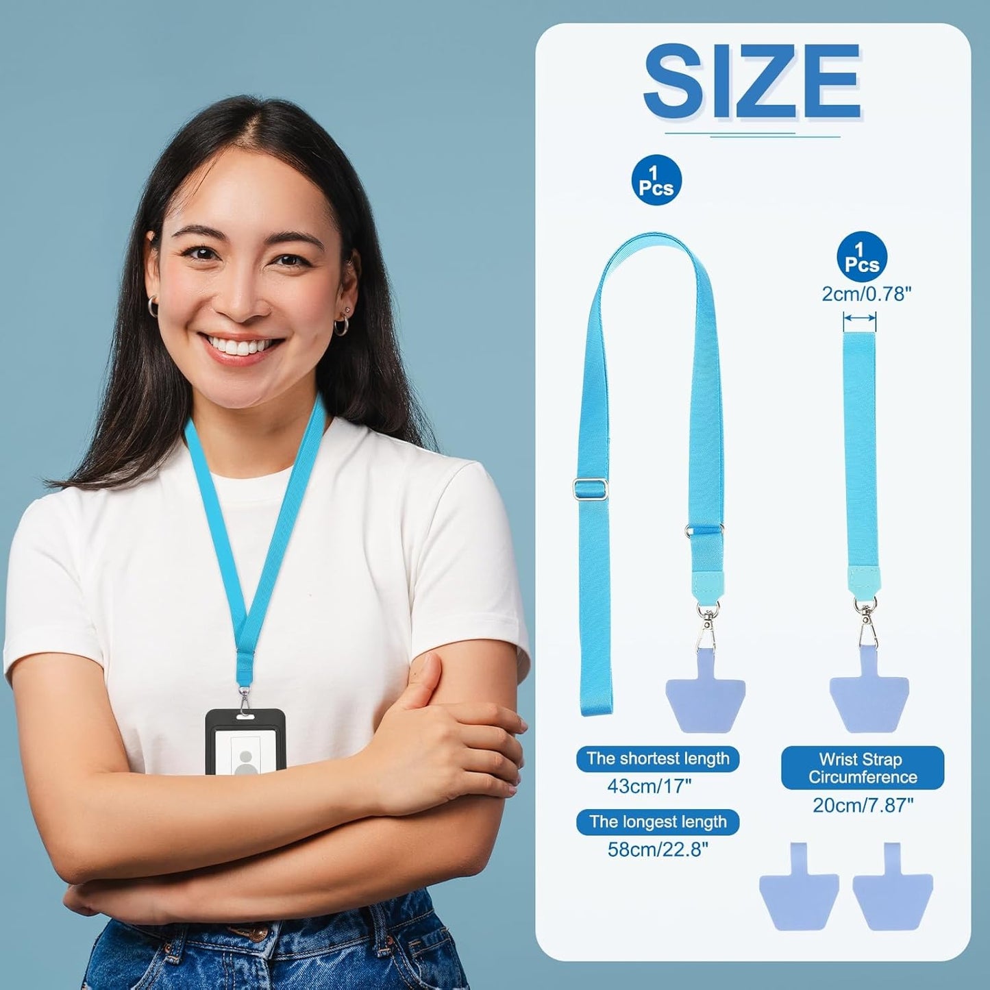 PATIKIL Smart Phone Lanyard with Wrist Strap and Patches for Most Smartphones ID Badges Keychain