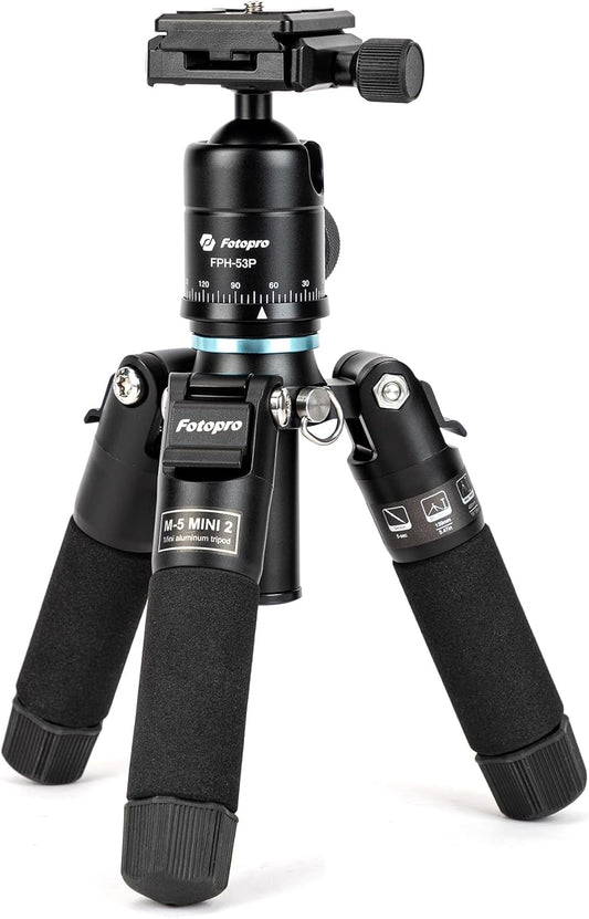 Fotopro Mini Tripod Portable Desktop Aluminum Small Camera Tripod with 360 Ball Head 20 Inch Compact Tabletop Tripod for DSLR Camera Video Camcorder Travel with Carrying Bag Load up to 11lbs/5kg