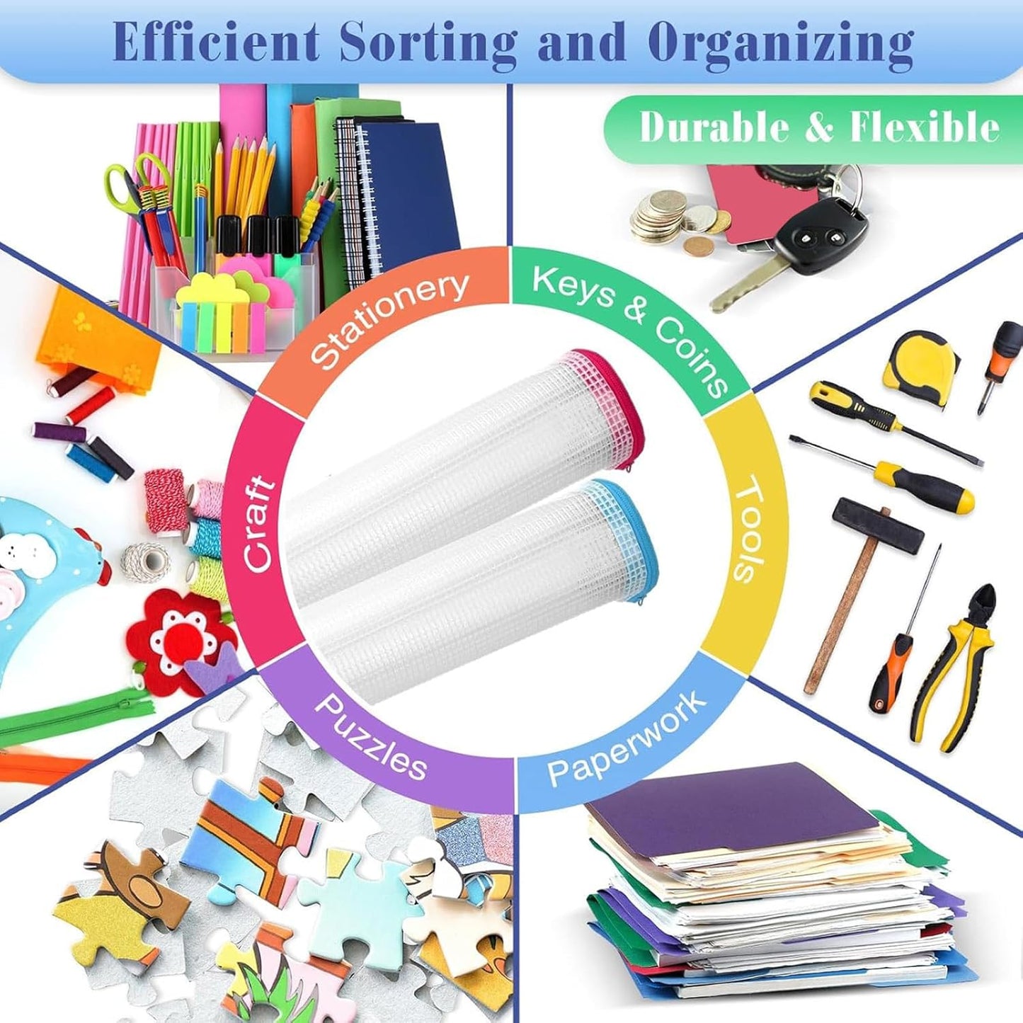 Jetec 32 Pcs Mesh Zipper Bags Toy Storage Bikini Organizer Bag Bolsas Para Guardar Trajes De Baño Waterproof Zipper Reusable Pouch Puzzle Multipurpose for Storage Office(Stylish Color,5.1 x 4.1 Inch)