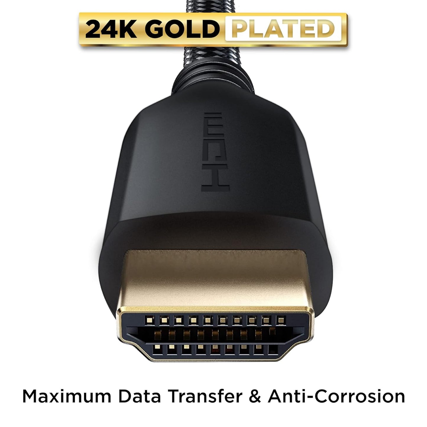 PowerBear 4K HDMI Cable 75 ft | High Speed Hdmi Cables, Braided Nylon & Gold Connectors, 4K @ 60Hz, Ultra HD, 2K, 1080P, ARC & CL3 Rated | for Laptop, Monitor, PS5, PS4, Xbox One, Fire TV