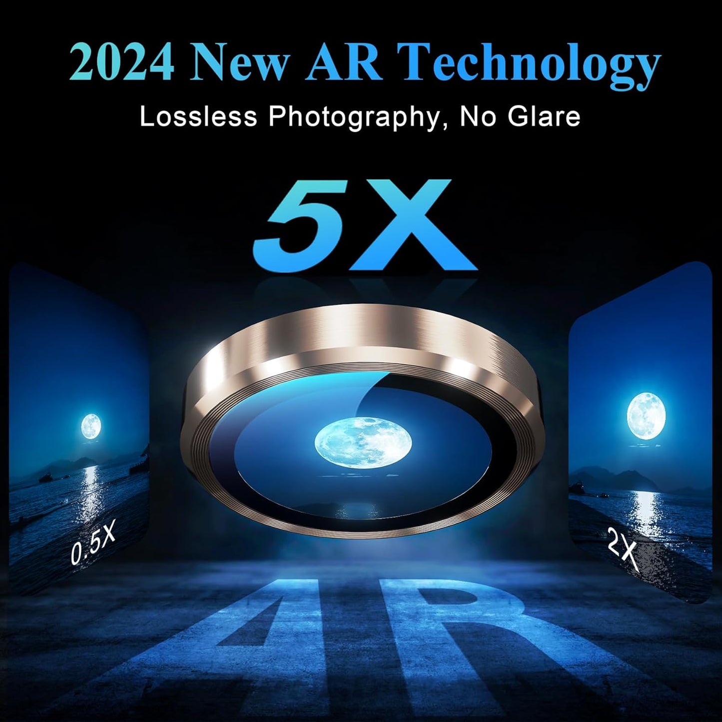 YWXTW Camera Lens Protector for iPhone 16 Pro/iPhone 16 Pro Max, [1 Step Installation Tray] Tempered Glass Screen Protector Metal Individual Camera Cover Accessories Case Friendly (Desert Titanium)