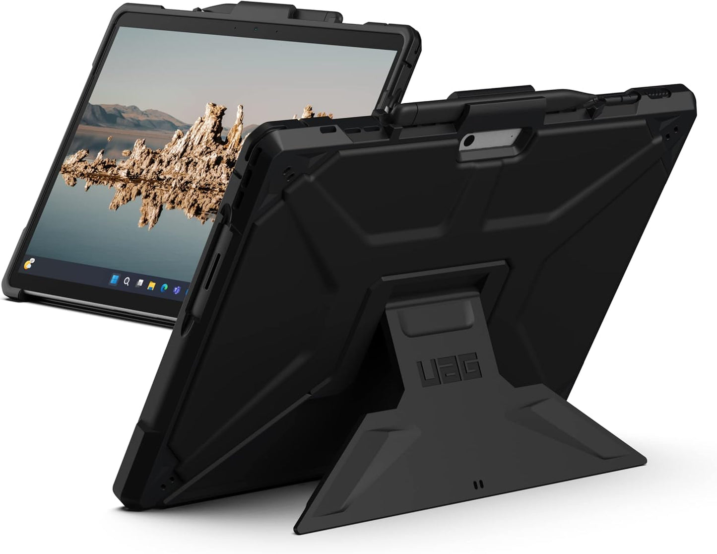 URBAN ARMOR GEAR UAG Designed for Microsoft Surface Pro 11/10/9 Case with Multi-angle Kickstand & Pen Holder Compatible with Type Cover Keyboard Rugged Protective Cover Heavy Duty, Metropolis SE Black