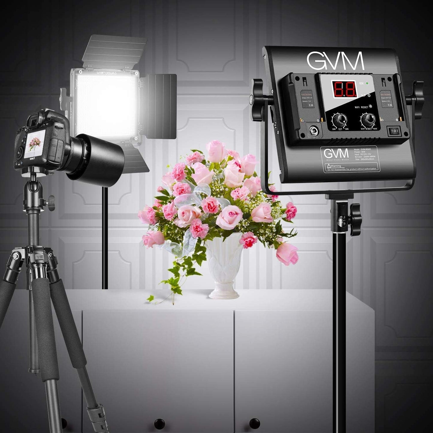 GVM 560 LED Video Light, Dimmable Bi-Color, 2 Packs Photography Lighting with APP Intelligent Control System, Lighting for YouTube, Studio, Outdoor, Video Lighting Kit, 2300K-6800K, CRI 97+