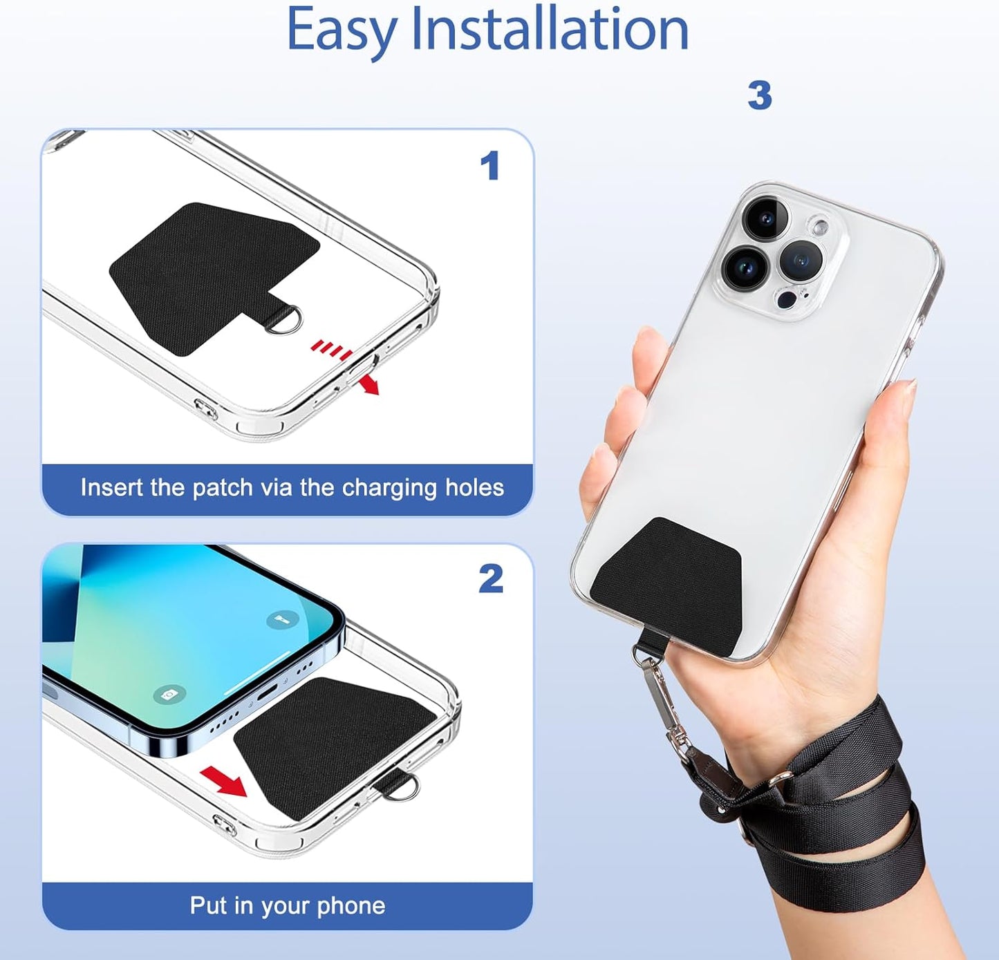 Doormoon Phone Lanyard, Universal Adjustable Neck Straps for Phone Case Keys ID Badges Phone Accessorie Compatible with iPhone, Samsung, Motorola, LG & Most Smartphones, 2 Pack, Sea