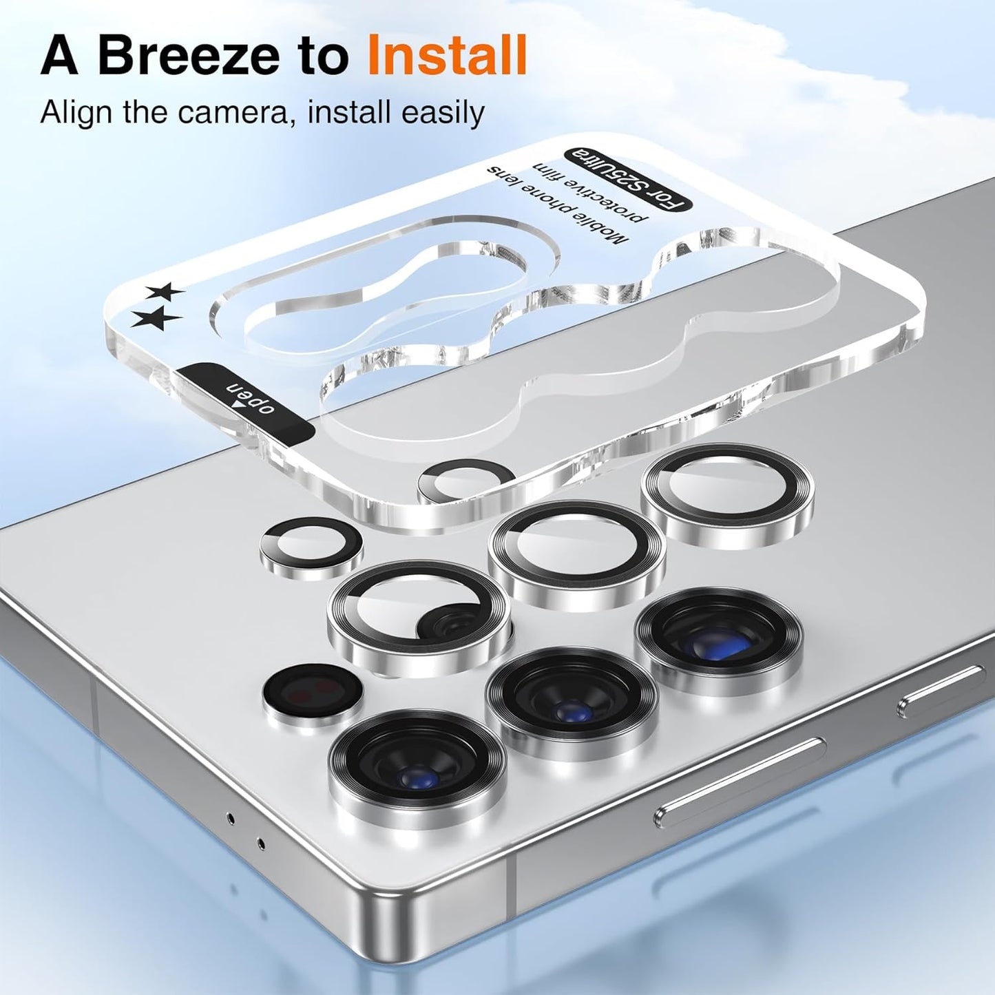 YWXTW [2025 Original Like for Samsung Galaxy S25 Ultra Camera Lens Protector, [Ultra-Thin & 6X Stronger] S25 Ultra Camera Lens Cover, 9H Tempered Glass Upgraded Metal Edging(Titanium silver)