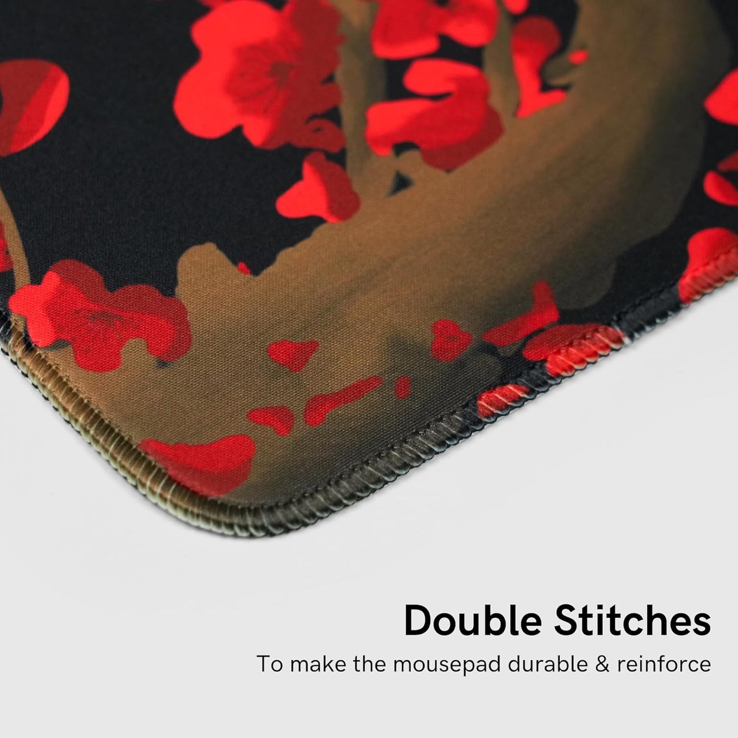 Large Gaming Mouse Pad for Desk, Black Plum Blossoms XXL Mouse Pad, 35.4x15.7 Inch, Waterproof, Non-Slip Rubber Base