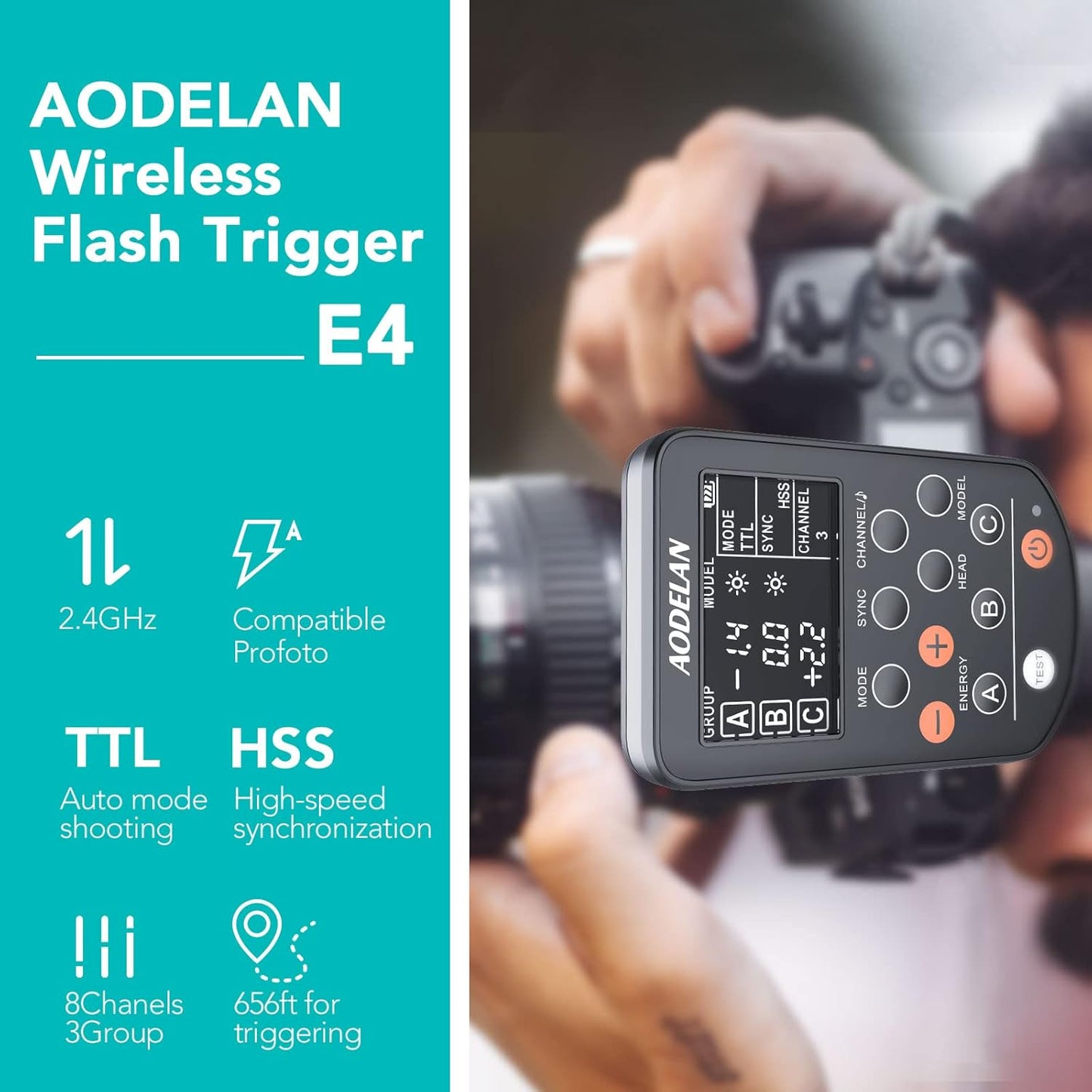 AODELAN TTL HSS 1/8000s Wireless Flash Remote Trigger Compatible for Sony Camera; Replace P-rofoto Air Remote TTL-S