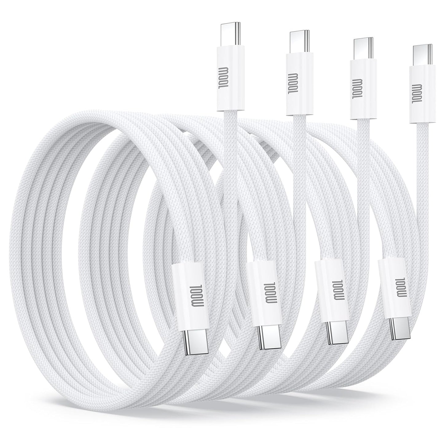 USB C Cable Fast Charging, 4 Pack 6FT USB C to USB C Cable, 100W Type C Nylon Braided Charger Cable for iPhone Air 17 16 15 Pro Max,Samsung S25/S24 Ultra,MacBook Pro/Air,iPad,Pixel,PS5,Switch