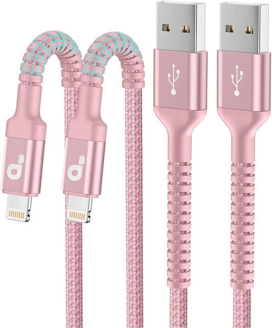 Long iPhone Charger 10FT, 2Pack Lightning Cable [Apple MFi Certified] iPhone Charger Cord USB to Lightning Cable Compatible with iPhone 14/13/12/11 Pro Max/XS MAX/XR/8/7/Plus/6S/5S/iPad (Pink)
