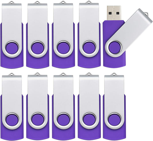 KOOTION 10PCS 1GB USB 2.0 Flash Drive Pen Memory Stick Thumb Drive, Purple