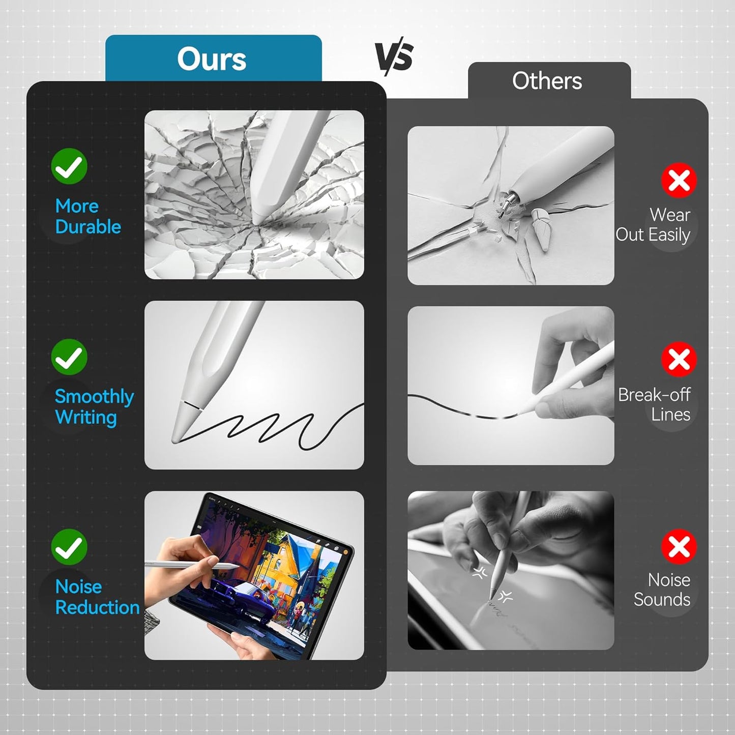 Replacement Tips for Apple Pencil Pro/1st/2nd &USB-C, 3 Pack High Sensitivity Nibs, Durable Stylus Pen Tip Accessories, Precise Control No Delay, Smooth iPencil Tips Replacement (White)