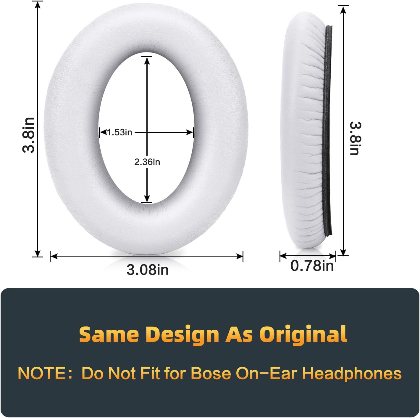 Premium Replacement Ear Pads Compatible for Bose QC35 & QC35ii Over-Ear Headphones Made by GEVO- Comfortable Adaptive Memory Foam and Extra Durable Earpads Kit for Bose QuietComfort 35 &35ii(White)