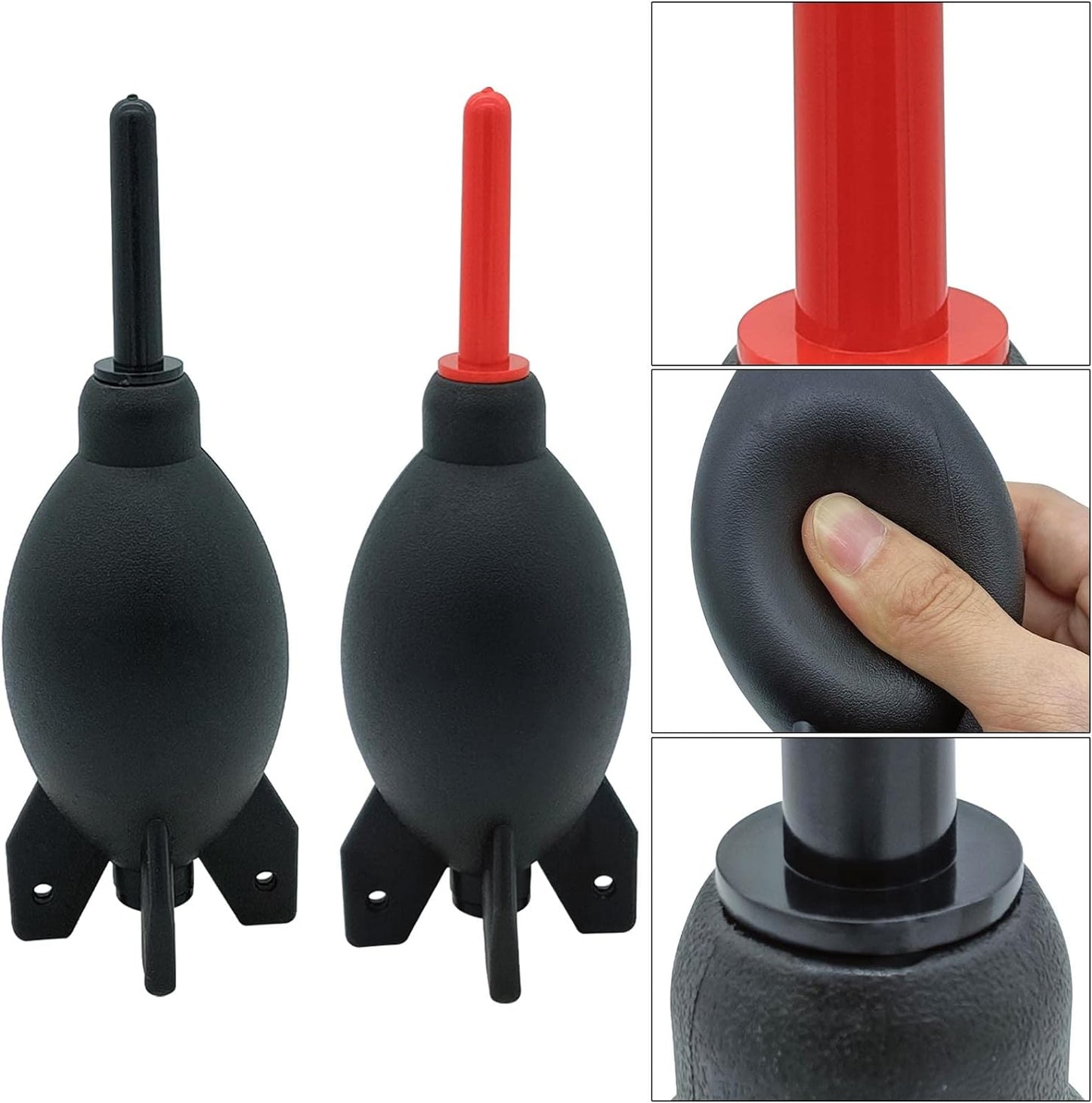 Lens Cleaning Kit Contains 2 Pcs Rubber Rocket Air Blower Duster, Lens Cleaning Pen, Blower Brush Dust Cleaner and Carrying Pouch, for Lens, Camera, SLR, Telescope, Magnifying Glass, Phone