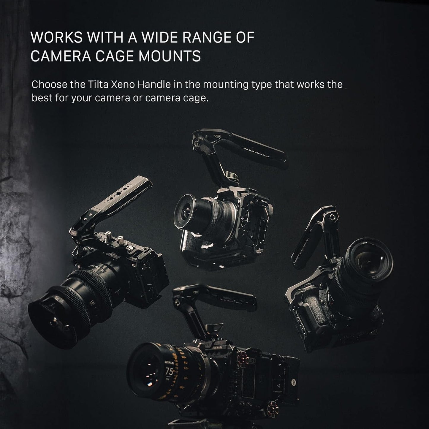 Tilta Xeno Top Handle for Filmmakers & Cameras - Black | Aluminum Alloy and Silicone Build | Fits Most Cameras/Cages | 1/4"-20 Threads w/Locating Points | Safety Release Pin (Dual 1/4"-20)