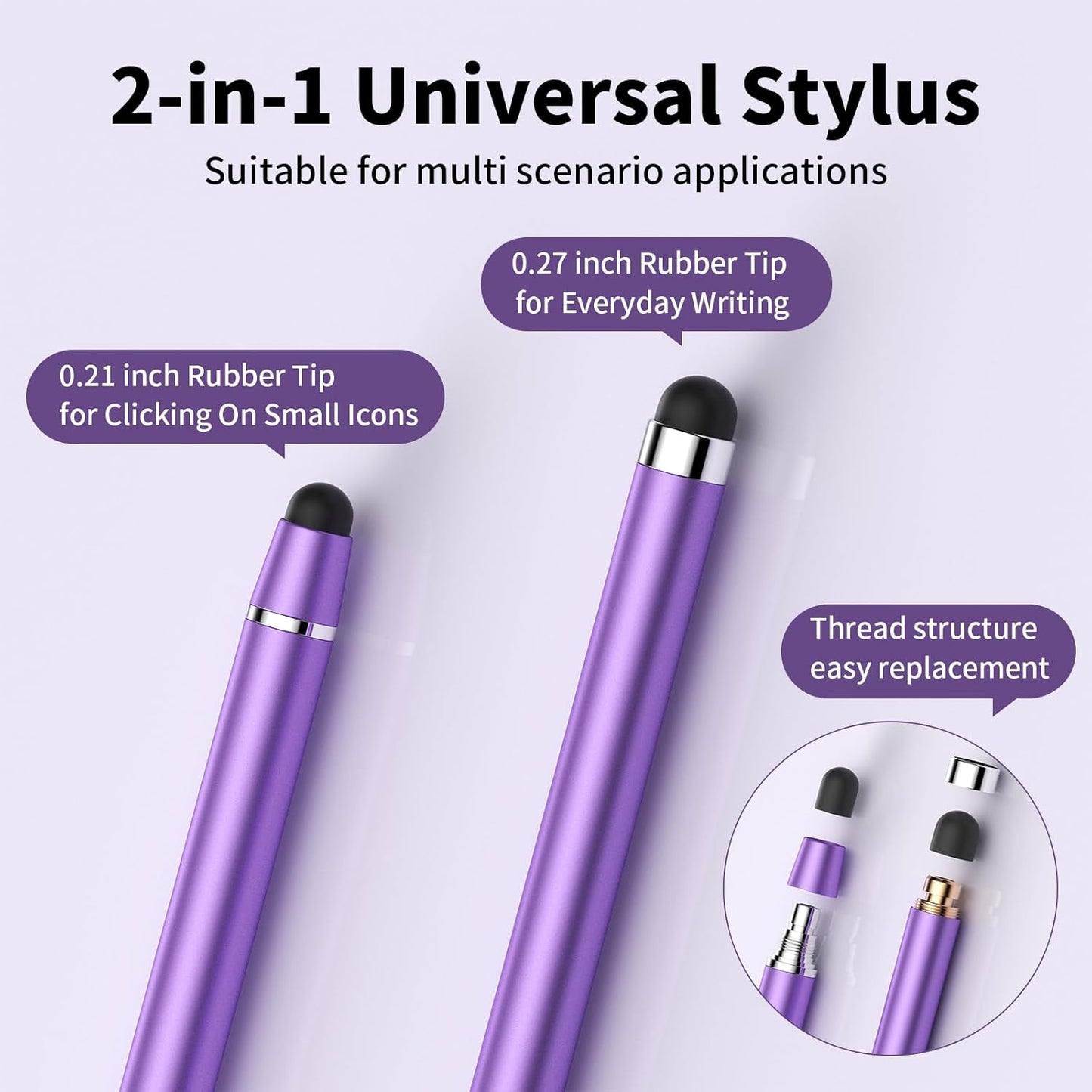 Stylus Pen for Touchscreen,2 in 1 High Precision and Sensitivity Stylus,Stylus Pen for iPad/iPhone/Android/Samsung Smartphone and Tablets,Compatible with All Touch Screens(10 Colors Stylus)