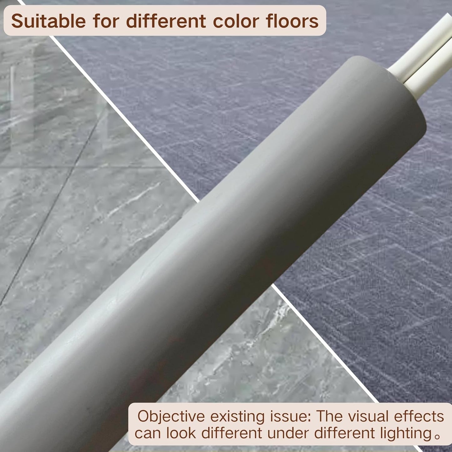 3.3ft Self Adhesive Floor Cord Cover,Heavy Duty Soft PVC Cable Protector and Extension Cord Hider,Cord Management System to Hide Wires on Floor,Cable Cavity:0.61" (W) x 0.32" (H) Gray