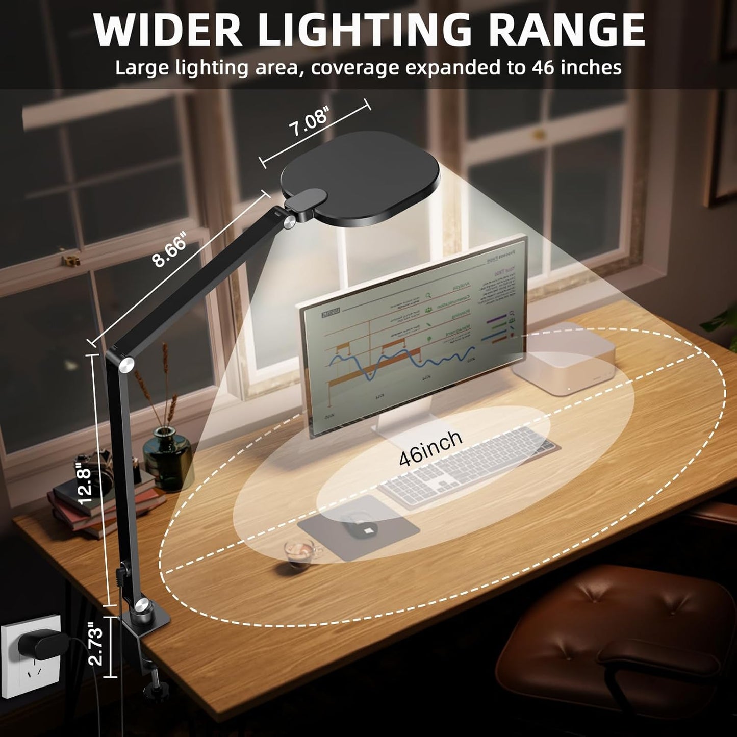 Video Conference Light for Computer, Dimmable Camera Lighting for Video Recording, Meeting, Laptop & Webcam, 15W Ring Light with C- Clamp,Swing Arm, Remote, Memory & Timer CRI >95