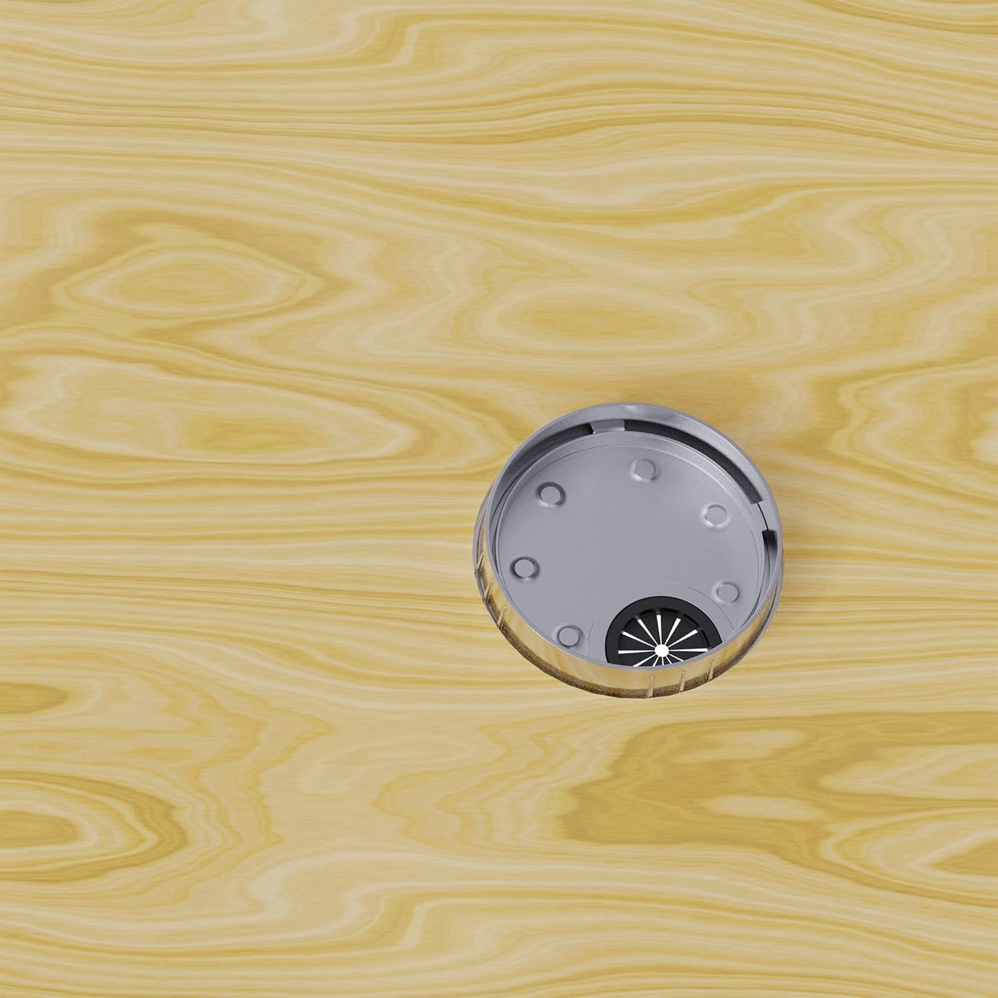 2 Pack Desk Grommet 3-1/8 Inch 80mm, Zinc Alloy Computer Desk Wire Hole Cover, Office Desktop Cord Cable Hole Metal Ring, Bright Silver