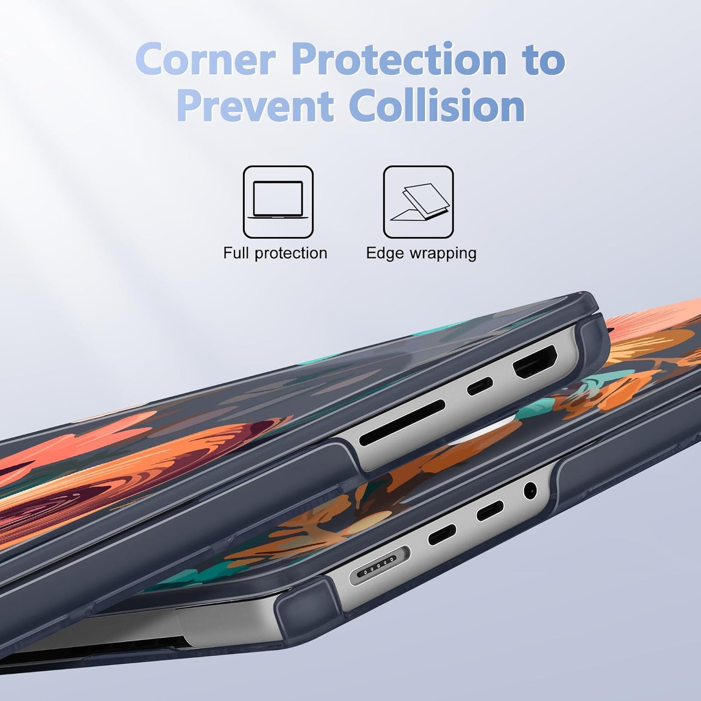 for MacBook Pro 16 inch Case 2021 2022 2023 2024 Release A3186 A3403 M4 A2991 M3 A2780 M2 A2485 M1 Pro/Max, Hard Shell Case with Screen Protector & Keyboard Cover, Florals Pattern