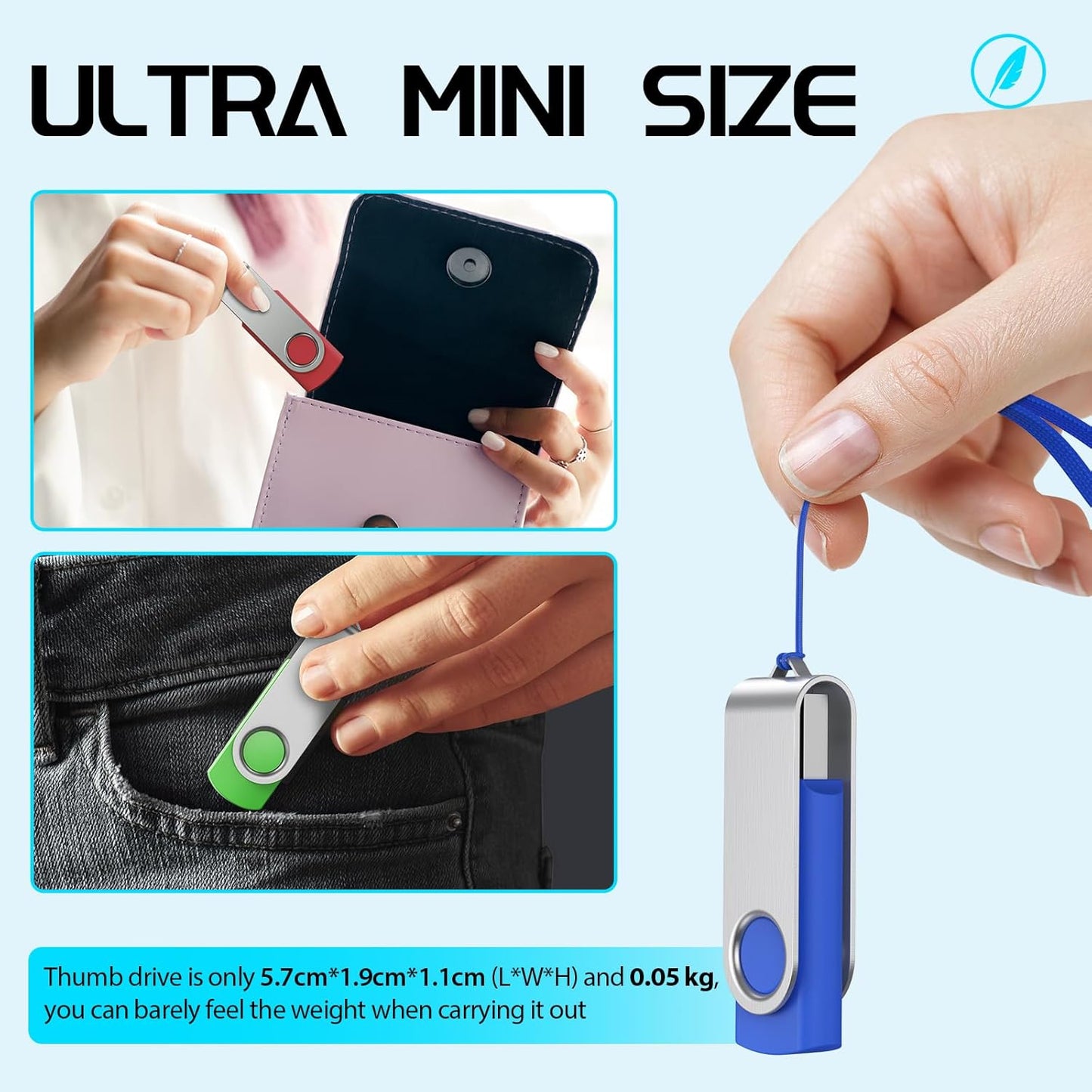 FEBNISCTE 32GB Flash Drive 10 Pack, Thumb Drive High Capacity, Bulk USB Flash Drives 32 GB Metal Swivel, USB 2.0 Jump Drive Memory Stick Portable, Pen Drive Zip High Speed for Data Storage