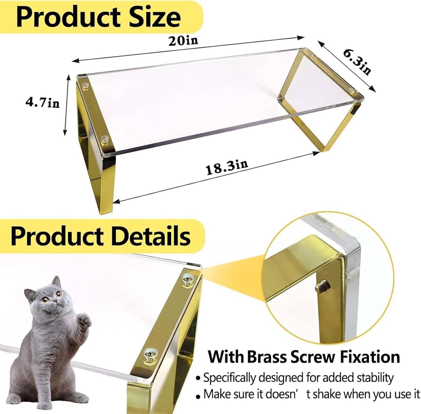 Keyboard Cat Protector - 20" Large Monitor Stand 2 in 1 Clear Acrylic Keyboard Cover Long Acrylic Monitor Stand Keyboard Protective Cover for Desk 108 Keyboard Protector Laptop Computer Monitor